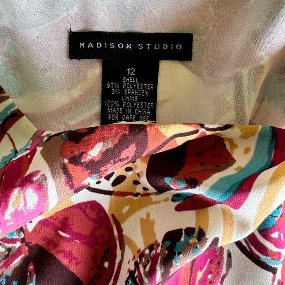 Madison Women’s Studio Sleeveless Browns Geometric Print Fully Lined Side Zipper - Picture 7 of 7